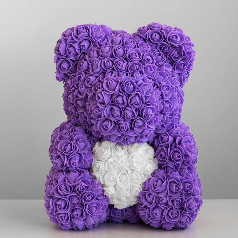 Purple rose bear with hot sale heart