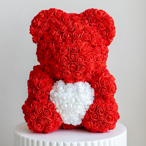 Red Bear White Heart