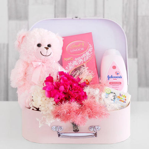 Baby Girl Suitcase Hamper